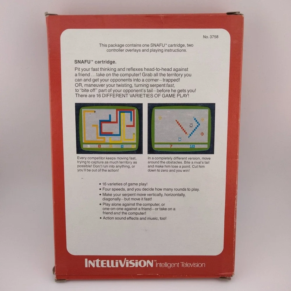 Sea Battle & Snafu (Mattel Intellivision, 1980) w/Manual,‎ Overlays